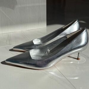 Zara Silver Heels size 6